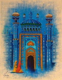 S. A. Noory, 18 x 24 Inch, Acrylic on Canvas, Cityscape Painting, AC-SAN-235 S. A. Noory, 18 x 24 Inch, Acrylic on Canvas, Cityscape Painting, AC-SAN-235